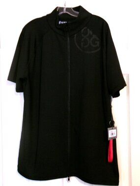 NWT G/FORE Double Zip Short Sleeve Black Shirt Jacket  Size XL